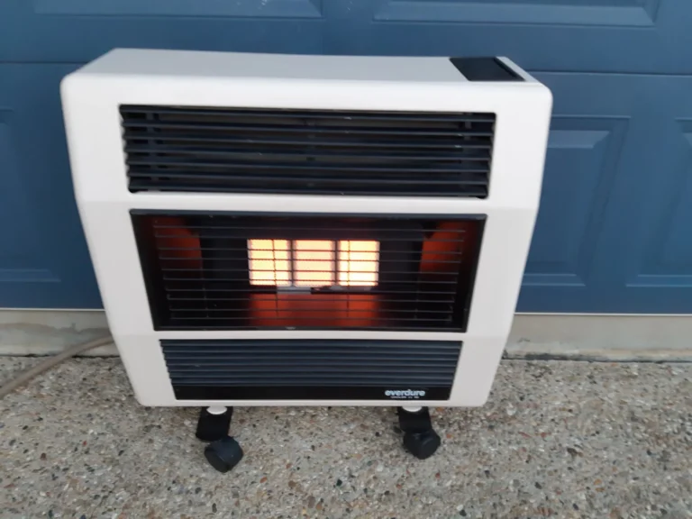 Portable gas heater running